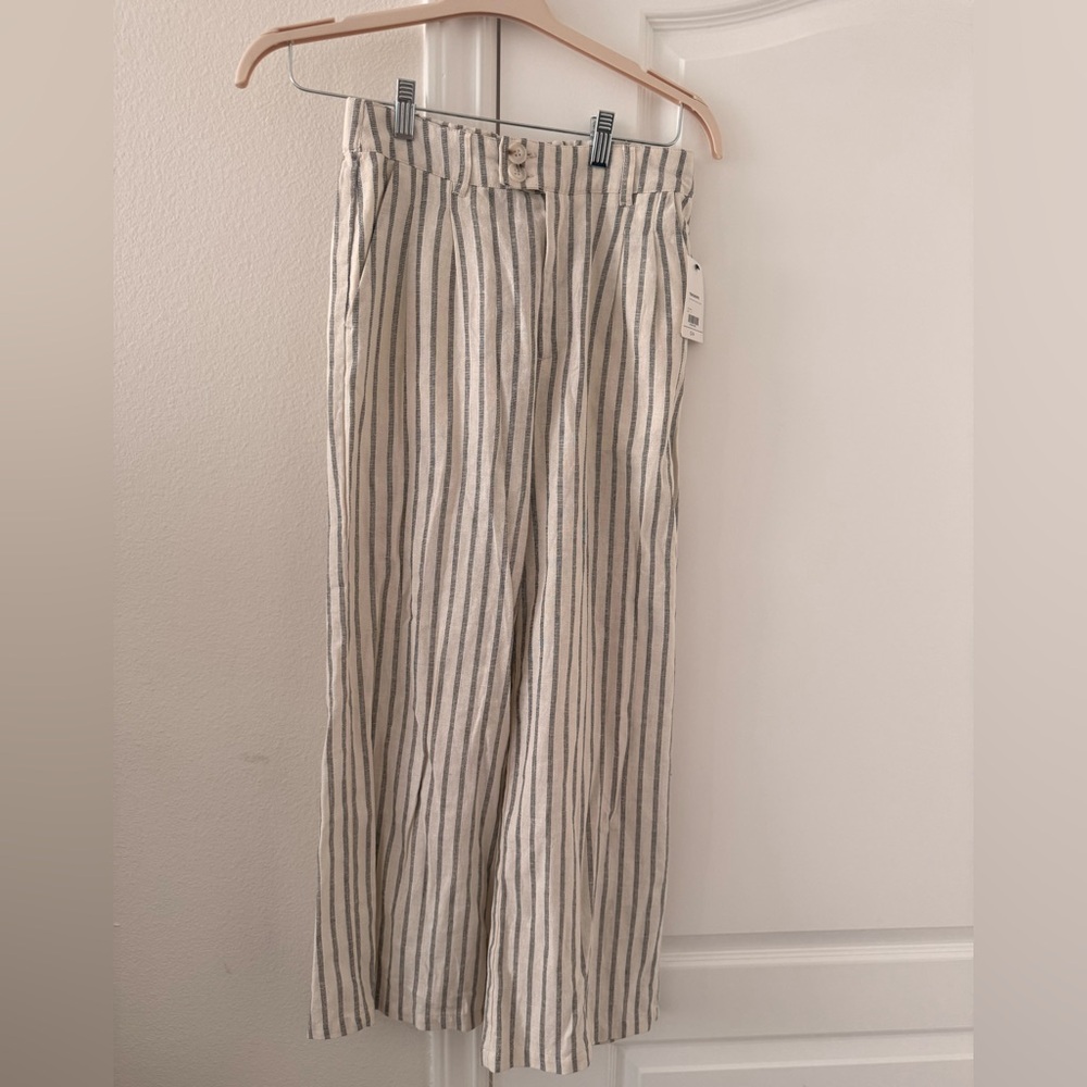 Tenshoppe Striped Linen Blend Pants